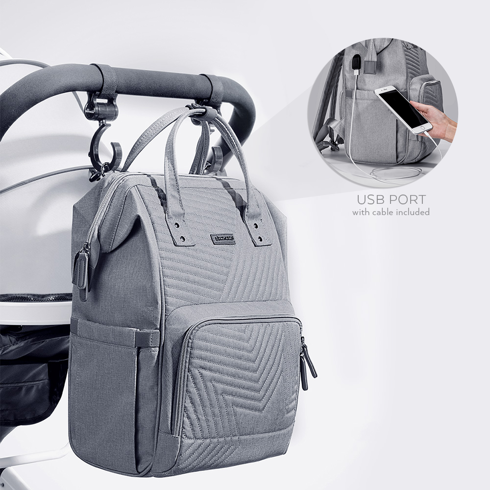 Modern Quilted Diaper Backpack